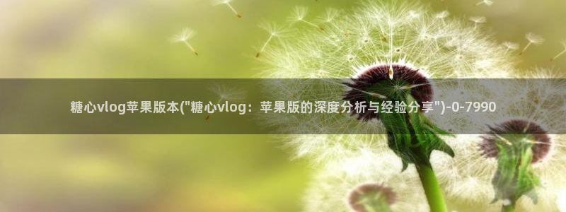 白毛糖心vlog：糖心vlog苹果版本(